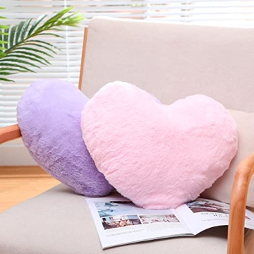 Heart Shaped Plush Throw Pillows for Kids Sleepover