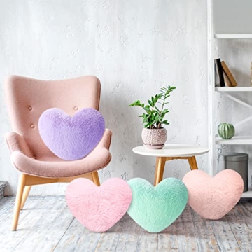 Heart Shaped Plush Throw Pillows for Kids Sleepover