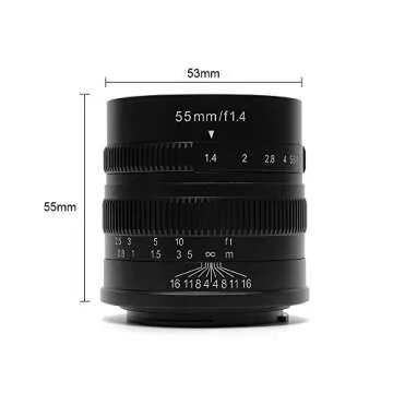 7 Artisans 55mm f1.4 Lens with Pouch and Cleaning Cloth