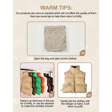 Flygo Women's Cropped Puffer Vest Zip Up Stand Collar Sleeveless Padded Bubble Vest(Black-M)