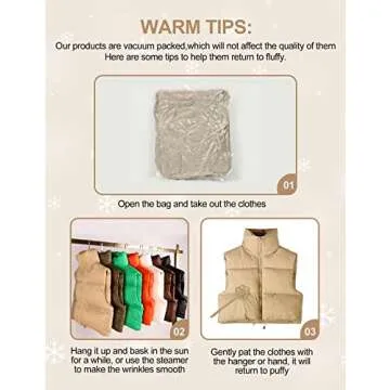 Flygo Women's Cropped Puffer Vest Zip Up Stand Collar Sleeveless Padded Bubble Vest(Black-M)