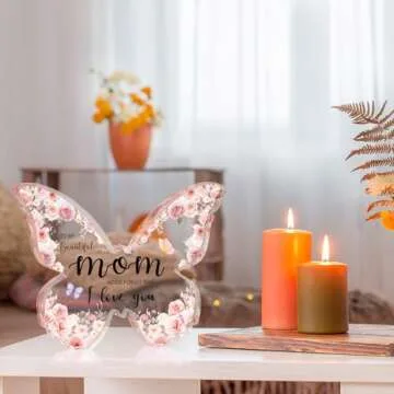 Gifts for Mom - Birthday, Christmas, Mother's Day, Valentine's Day - I Love You Butterfly Acrylic Bl...