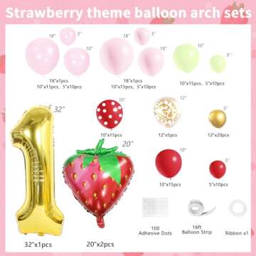 Berry First Birthday Decor,JOGAMS Berry Sweet One Birthday Party Decorations, Strawberry First Birth...