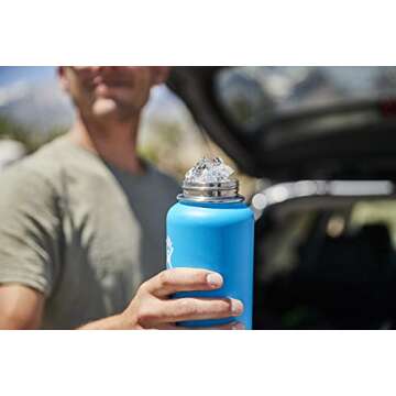 Hydro Flask Water Bottle - Stainless Steel & Vacuum Insulated - Wide Mouth with Leak Proof Flex Cap - 18 oz, Cobalt