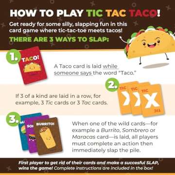 Tic Tac Taco - Funny and Exciting Family Card Game for Kids & Adults