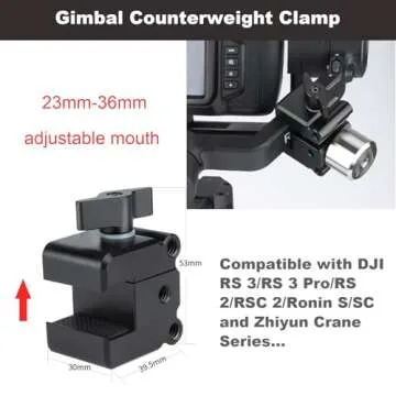 NICEYRIG Gimbal Counterweight Clamp Kit with 3.5 OZ 1 Unit Counter Weight for DJI RS 4 3 Pro, RS2, R...