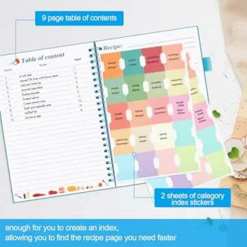 PECULA Recipe Book, Recipe Book to Write In Your Own Recipes, Blank Recipe Book, Recipe Notebook, Recipe Journal Hold 170 Recipes