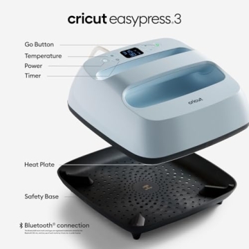 Cricut EasyPress 3 Smart Heat Press for T-shirts and More