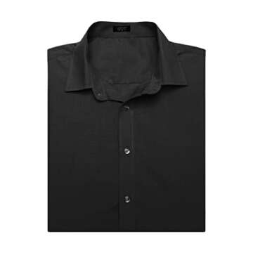 COOFANDY Men's Muscle Fit Dress Shirts Wrinkle-Free Short Sleeve Casual Button Down Shirt