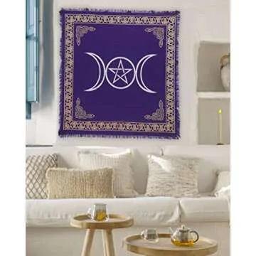 Elegant Purple Gold Silver Altar Cloth for Spirituality