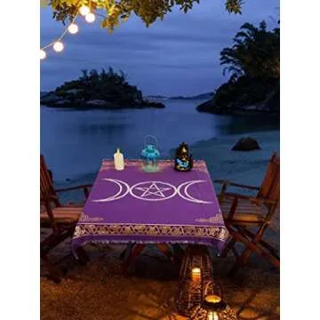 Elegant Purple Gold Silver Altar Cloth for Spirituality