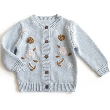 Simplee Kids Hand Knitted Cardigan with Embroidery