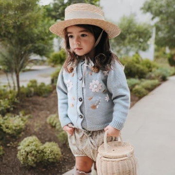 Simplee Kids Hand Knitted Cardigan with Embroidery