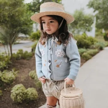 Simplee Kids Hand Knitted Cardigan with Embroidery