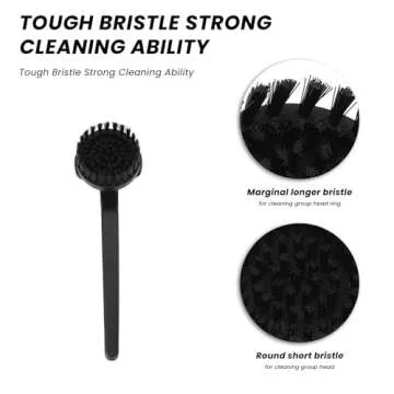 Topyond Espresso Coffee Machine Cleaning Brush, Detachable Head, Nylon Bristles