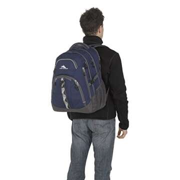 High Sierra Access 2.0 Laptop Backpack, True Navy/Mercury, One Size Dark Blue