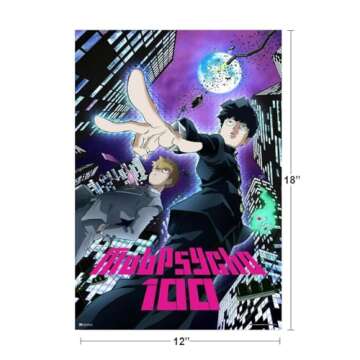 Mob Psycho 100 Poster Anime Series 1 Key Art Crunchyroll Japanese Anime Merchandise Manga Series Anime Streaming Poster Merch Anime Bedroom Decor Cool Wall Art Print Poster 12x18