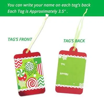 60 Christmas Gift Tags - Assorted Glitter & Foil Designs