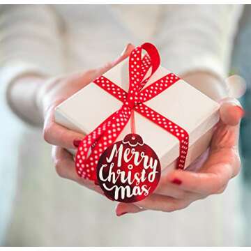 60 Christmas Gift Tags - Assorted Glitter & Foil Designs