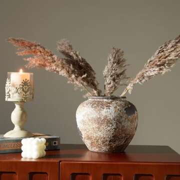 Smiletag Rustic Vase for Home Decor, Farmhouse Terracotta Vases, Stone Vases, Large Vases for Living...