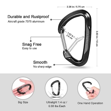 Unijoy Heavy Duty Carabiners 18KN Lightweight Clips
