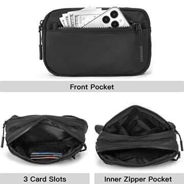 Telena Fanny Packs for Women Men Fashionable Cross Body Belt Bag with Adjustable Straps Black