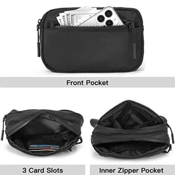 Telena Fanny Packs for Women Men Fashionable Cross Body Belt Bag with Adjustable Straps Black