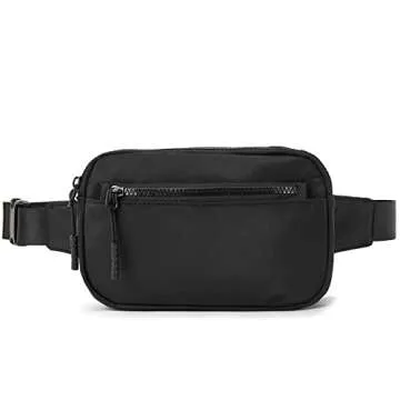 Telena Fanny Packs for Women Men Fashionable Cross Body Belt Bag with Adjustable Straps Black