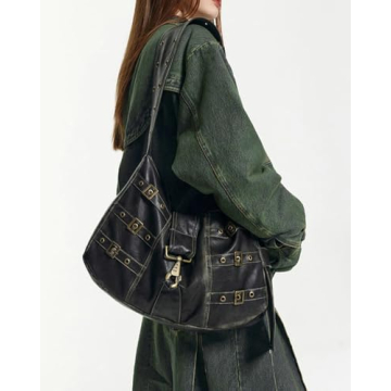 BYKOINE Women's Vegan Leather Tote Bag with Pockets