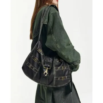 BYKOINE Women's Vegan Leather Tote Bag with Pockets