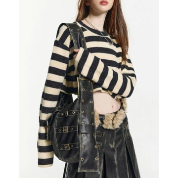 BYKOINE Women's Vegan Leather Tote Bag with Pockets