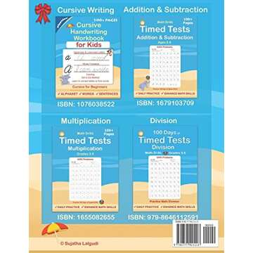 Handwriting Practice Book for Kids Ages 6-10 : Printing workbook for Grades 1, 2 & 3, Learn to Trace Alphabet Letters and Numbers 1-100, Sight Words, ... and Math Drills for Grades 1, 2, 3 & 4)