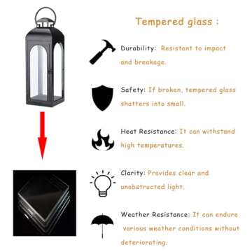 Large Luxury Black Metal Hurricane Lanterns for Home