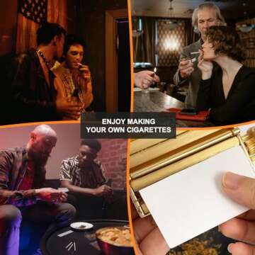 Cigarette Rolling Machine, Vintage Brass Cigarette Roller, Pure Copper Joint Roller Machine, Cigarette Machines,Use with 70 mm Papers, for Leisure, Outdoor, Parties, Creative Activities, Gifts