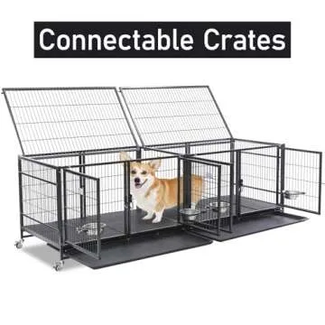 Stackable Heavy Duty Dog Cage with Open Top Design