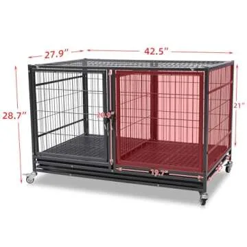 Stackable Heavy Duty Dog Cage with Open Top Design