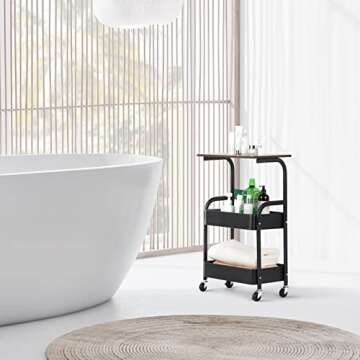 Stylish 3-Tier Kitchen Rolling Storage Cart with Wheels