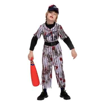 Zombie Baseball Player Costume for Boys - Halloween Fun!