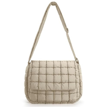 BAGSMART Medium Crossbody Bags for Women - Quilted Puffer Purse with Adjustable Strap