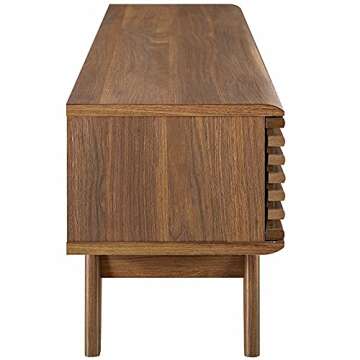 Modway Render Mid-Century Modern Low Profile 59 Inch TV Stand in Walnut