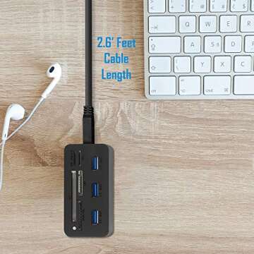 Top Kingwin USB Hub Adapter with Card Reader for All Devices