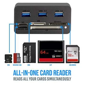 Top Kingwin USB Hub Adapter with Card Reader for All Devices