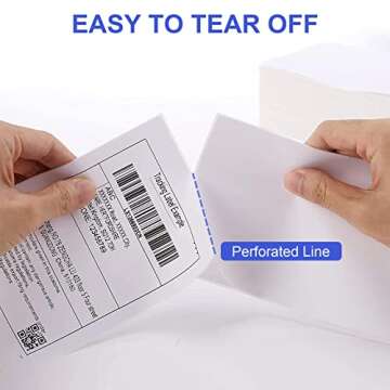 RyhamPaper 4" x 6" Fanfold Direct Thermal Shipping Labels