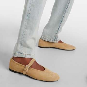 Suede Ballet Flats for Women Stylish Slip On Shoes