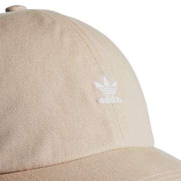 adidas Originals Women's Mini Logo Relaxed Adjustable Cap, Ash Pearl Beige, One Size