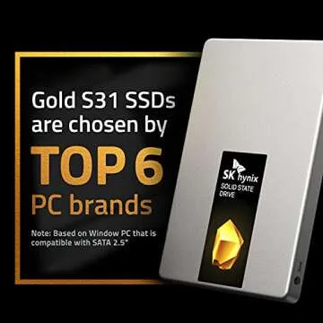 SK hynix Gold S31 1TB SATA Gen3 2.5 inch Internal SSD | SSD 1TB | Up to 560MB/S | Solid State Drive | Compact 2.5" SSD Form Factor SSD | Internal Solid State Drive | SATA SSD