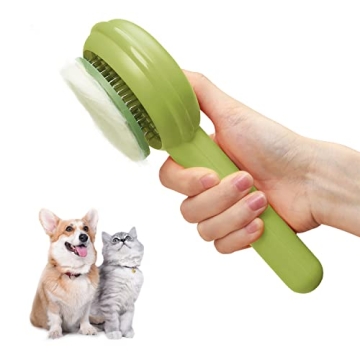 Dog Brush for Shedding, Cat Brushes for Indoor, Self-Cleaning Shedding and Grooming Removes Loose Undercoat, Mats and Tangled Hair Grooming Comb for Short Hair Cats Dogs.