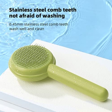 Dog Brush for Shedding, Cat Brushes for Indoor, Self-Cleaning Shedding and Grooming Removes Loose Undercoat, Mats and Tangled Hair Grooming Comb for Short Hair Cats Dogs.