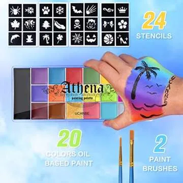 UCANBE Athena Face Body Painting Kit - 20 Color Palette