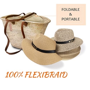 Wide Brim Panama Straw Sun Hat with UV Protection